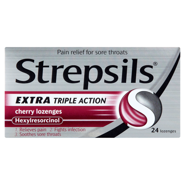 Strepsils Extra Triple Action Cherry Lozenges Eisler Chemist