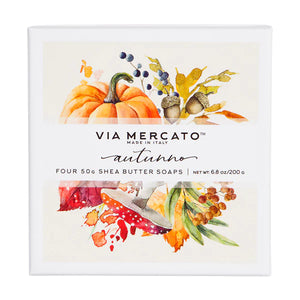 Via Mercato Autunno Soap Collection Gift Set (4 x 50g) - Autumn scents