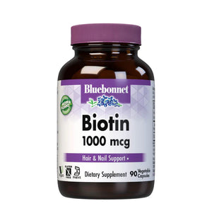 Bluebonnet Biotin 1000mcg Capsules 90