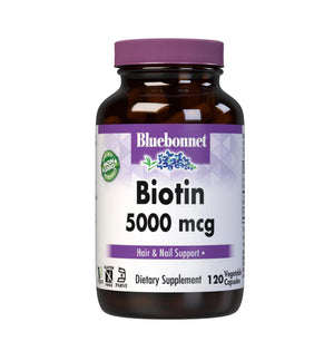 Bluebonnet Biotin 5000 mcg Capsules 120