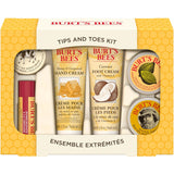 Burt's Bees Tips and Toes Kit  6 Travel Size Products in Gift Box - 2 Hand Creams, Foot Cream, Cuticle Cream, Hand Salve and Lip Balm