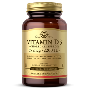 SOLGAR VITAMIN D3 (CHOLECALCIFEROL) 55 MCG (2200 IU) VEGETABLE CAPSULES